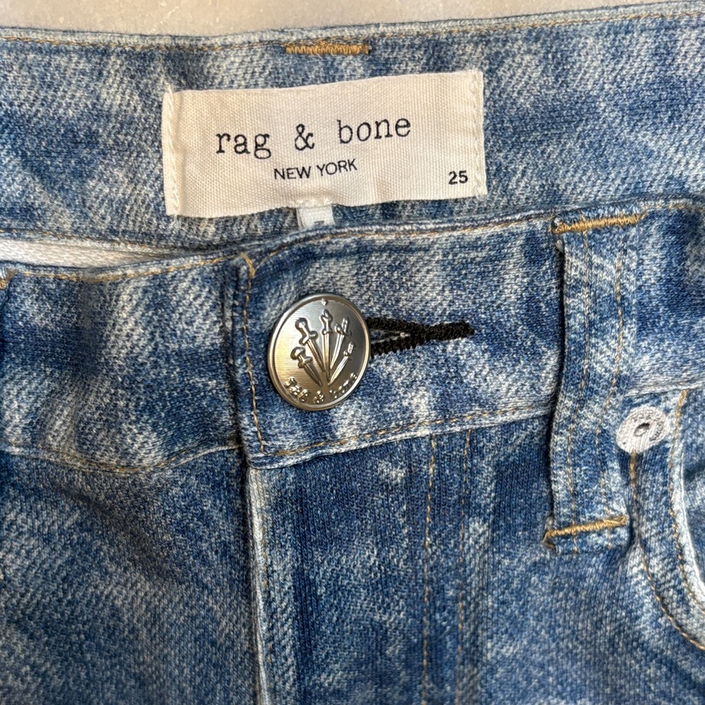 rag & bone Two-Tone Blue Wide Leg Jeans